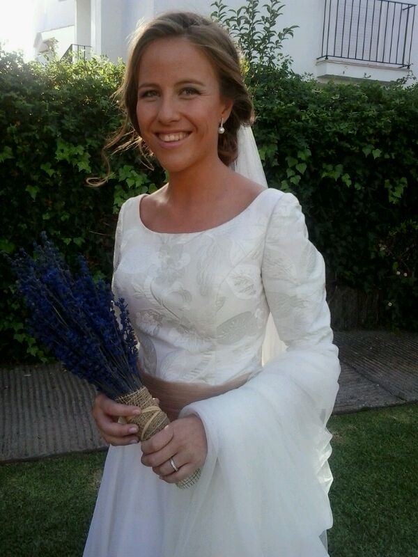 vestido de novia de seda y brocado