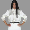 Blusa Seda con Puños de Encaje Blanca - Masum Karimi