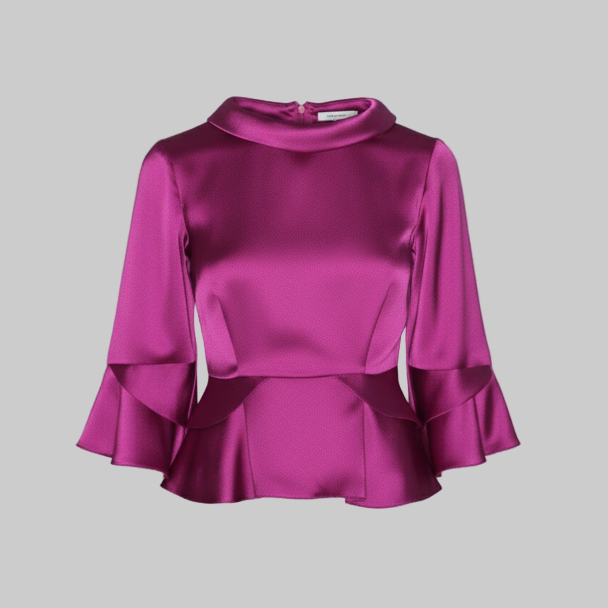 Blusa Trabillas en Raso Morado - Masum Karimi