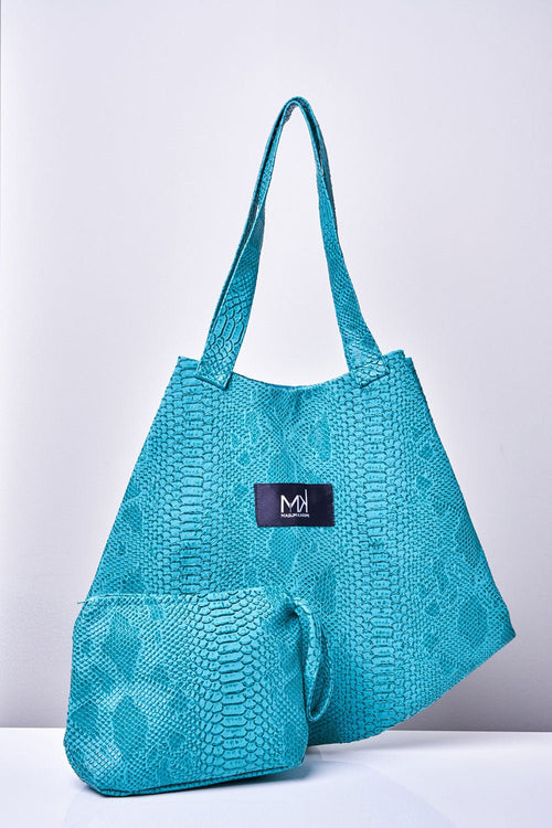 Bolso de mano Piel Vegana Turquesa - Masum Karimi