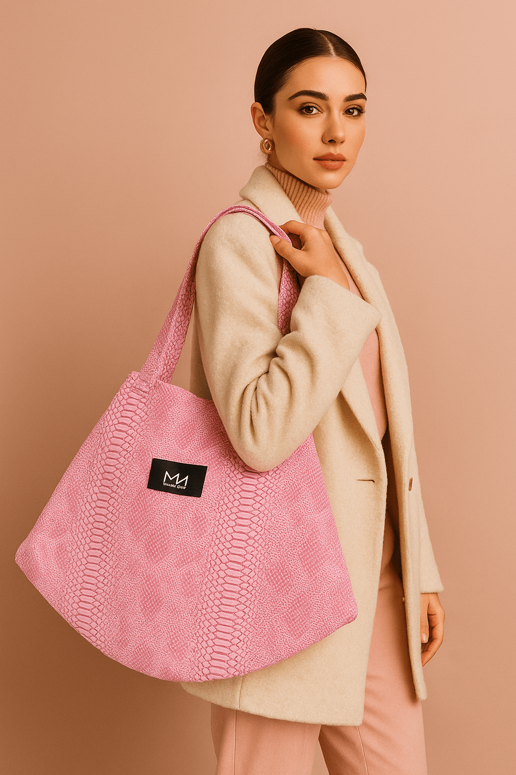 Bolso Tote Piel Vegana Rosa - Masum Karimi
