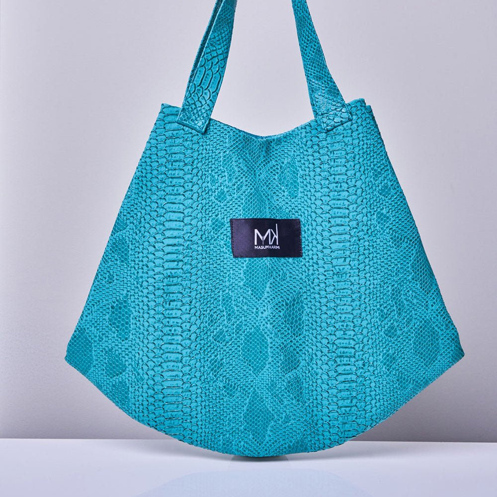Bolso Tote Piel Vegana Turquesa - Masum Karimi