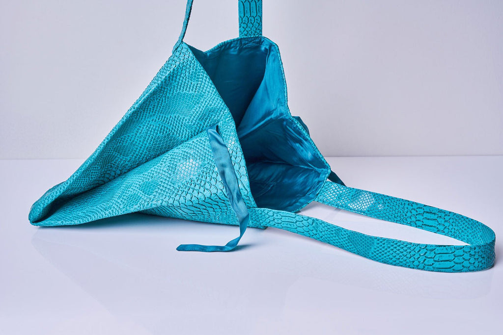 Bolso Tote Piel Vegana Turquesa - Masum Karimi