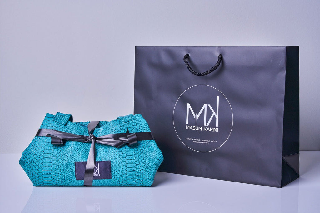 Bolso Tote Piel Vegana Turquesa - Masum Karimi