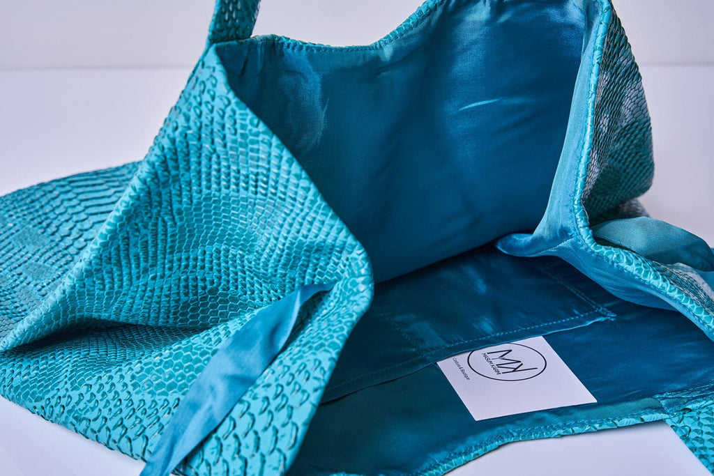 Bolso Tote Piel Vegana Turquesa - Masum Karimi