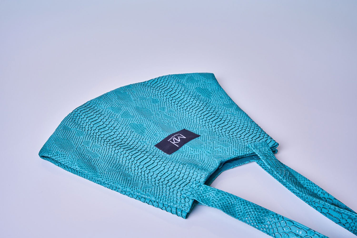 Bolso Tote Piel Vegana Turquesa - Masum Karimi