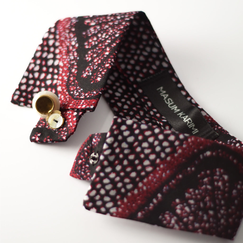 Cuello camisero de algodón granate - Masum Karimi