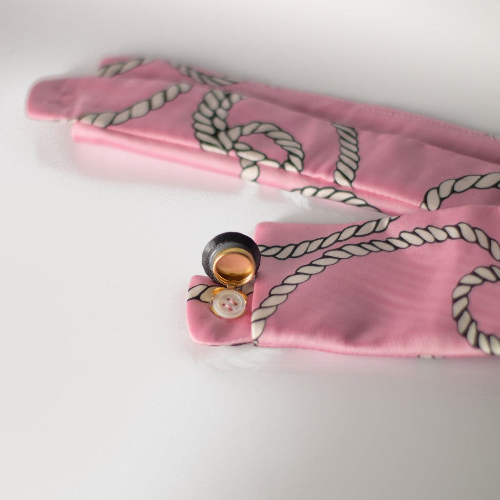 Cuello camisero de raso rosa - Masum Karimi