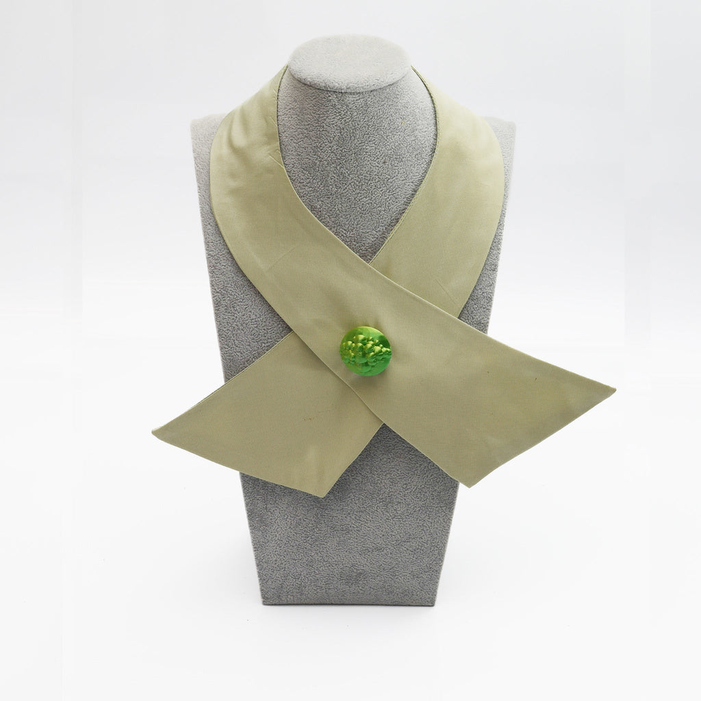 CUELLO CRUZADO RASO VERDE AGUA - Masum Karimi