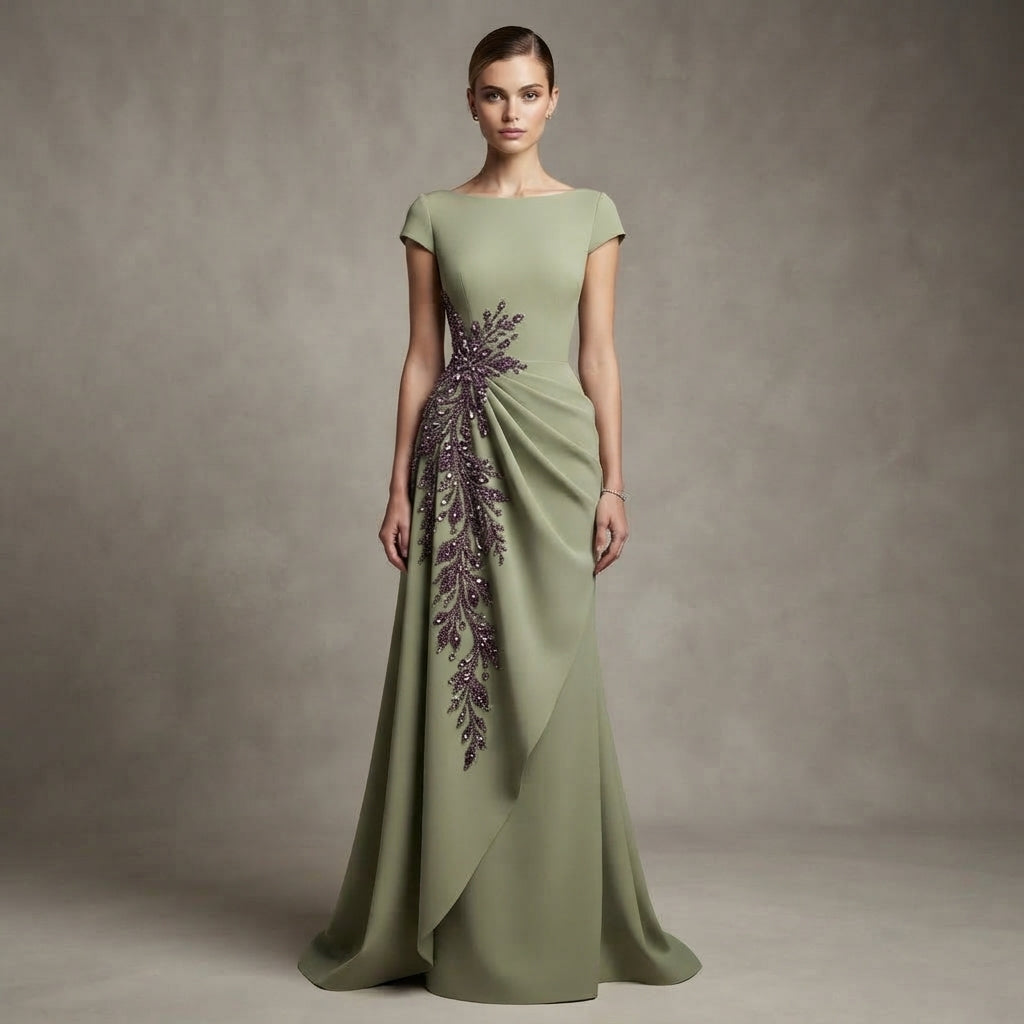 traje madrina con pedrería