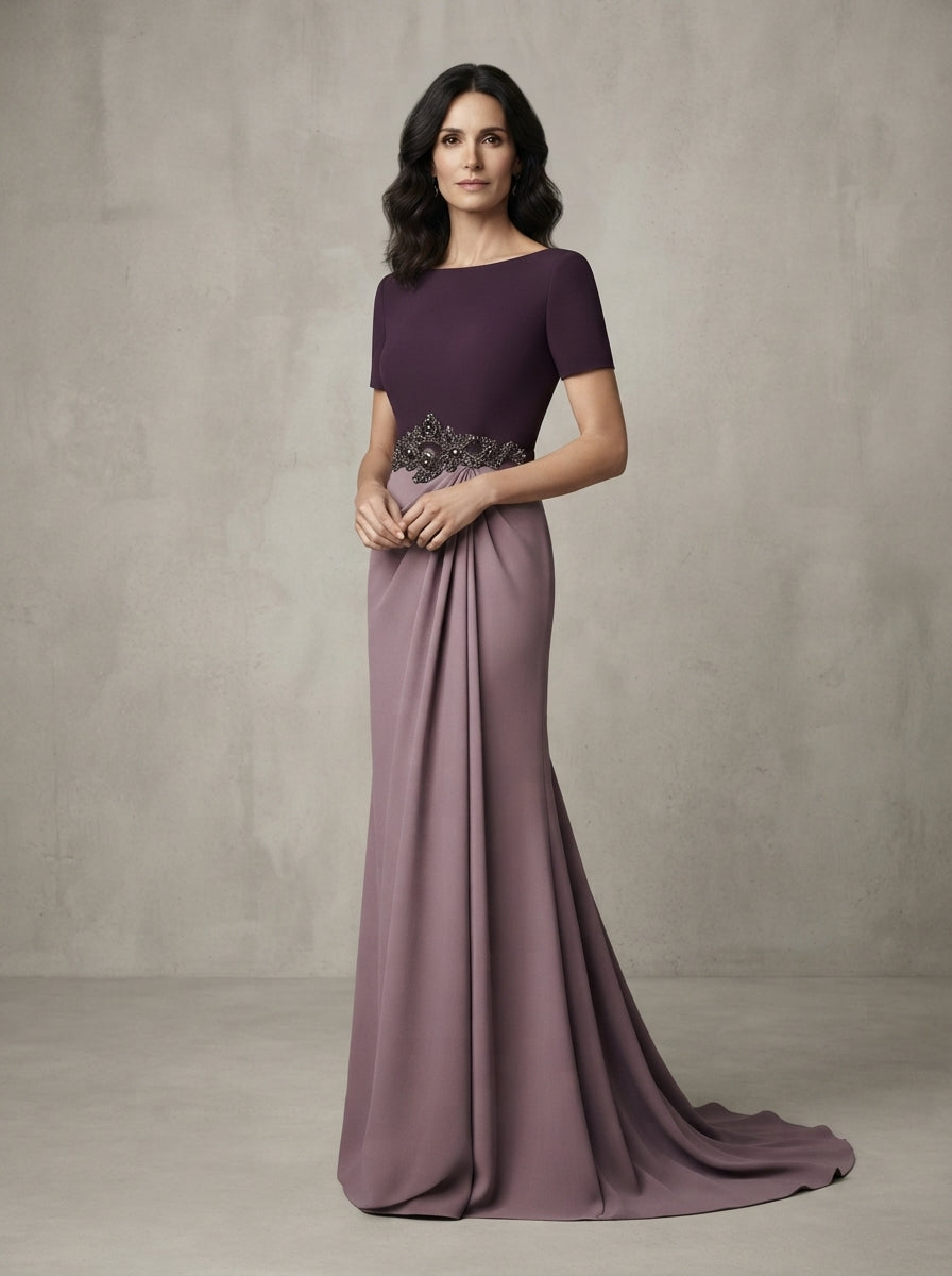 traje madrina cuello barco