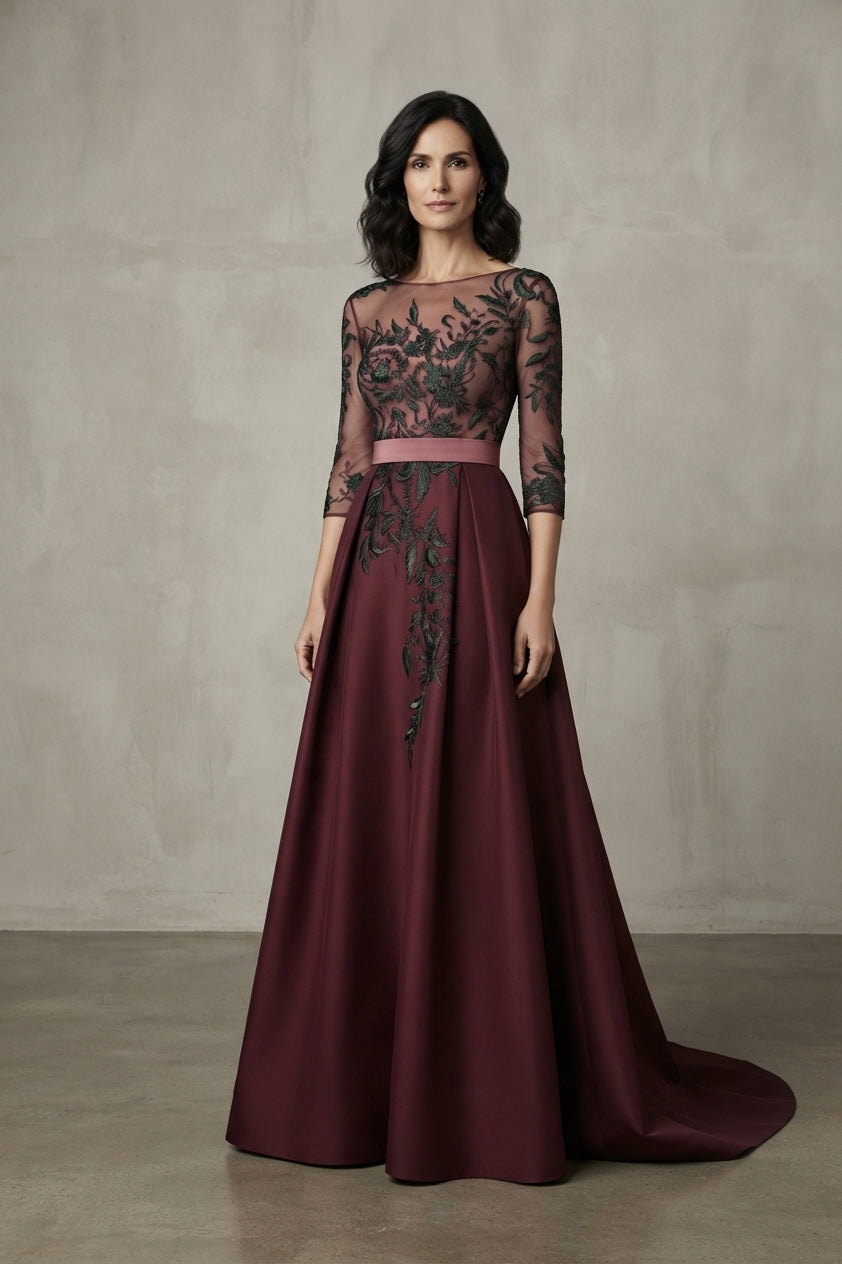 traje madrina bordado