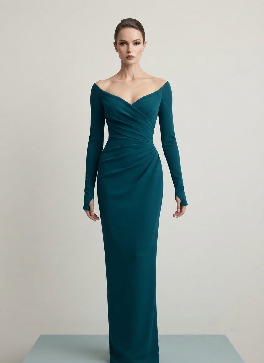 Traje Madrina con escote corazón
