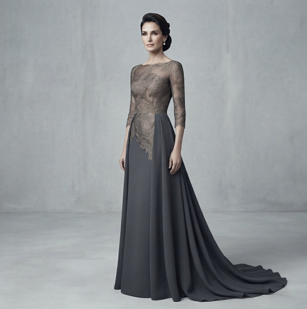 Traje madrina bordado de encaje