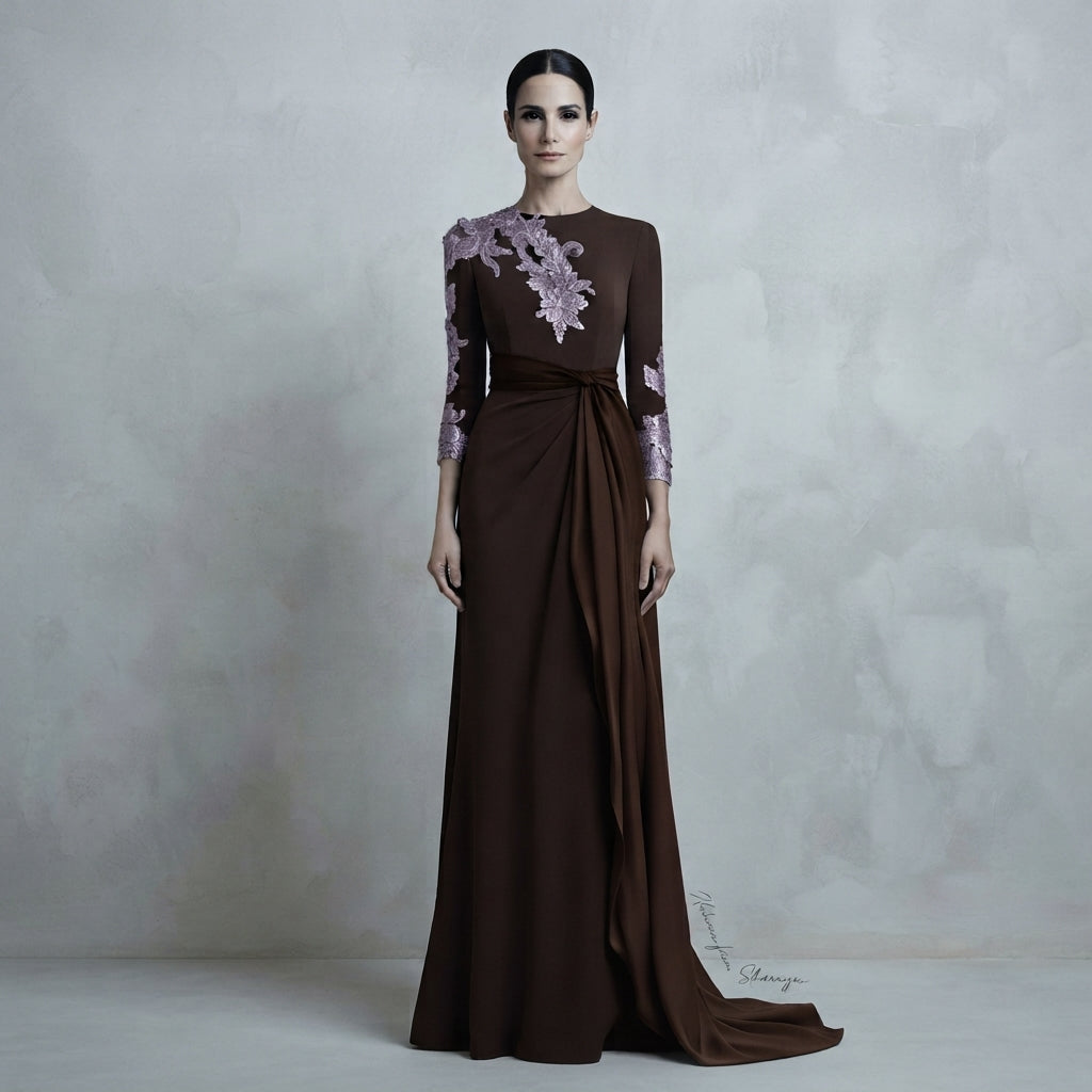 traje madrina bordado de encaje