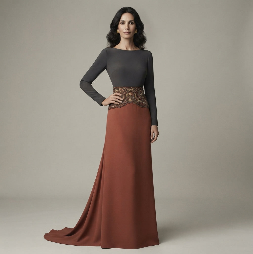traje de madrina elegante y sencillo