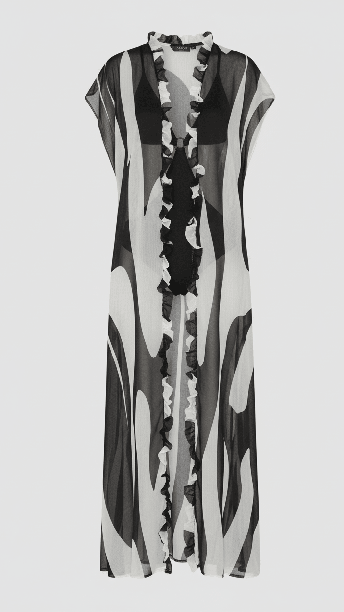 Vestido capa playero Zebra - Masum Karimi