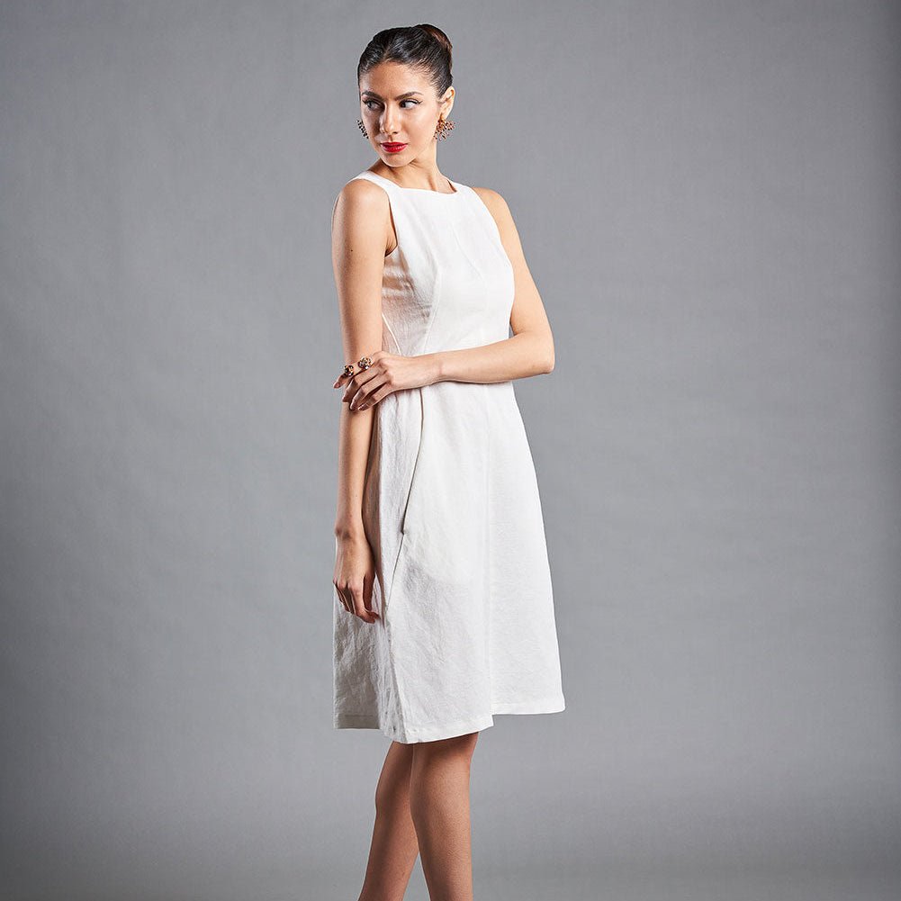 Vestido corto fluido lino - Masum Karimi