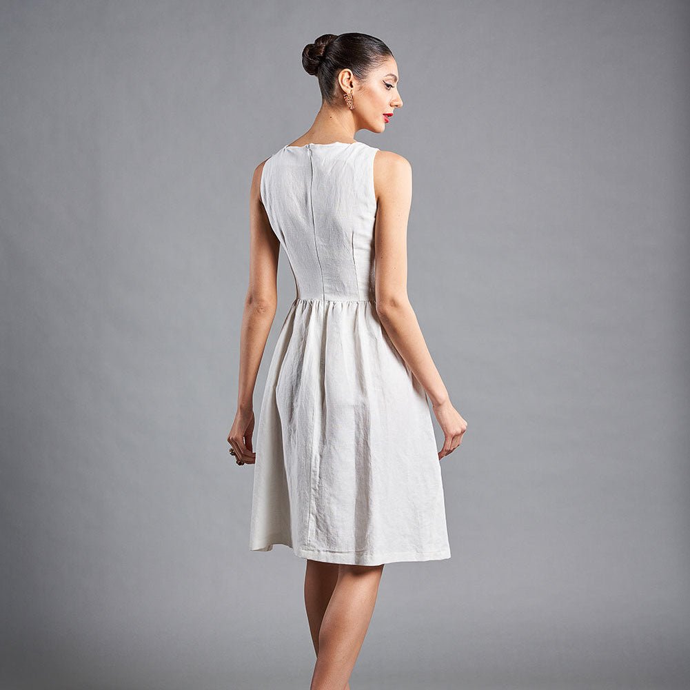 Vestido corto fluido lino - Masum Karimi
