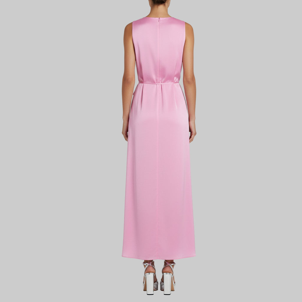 Vestido Cruzado Moira Rosa en Seda - Masum Karimi