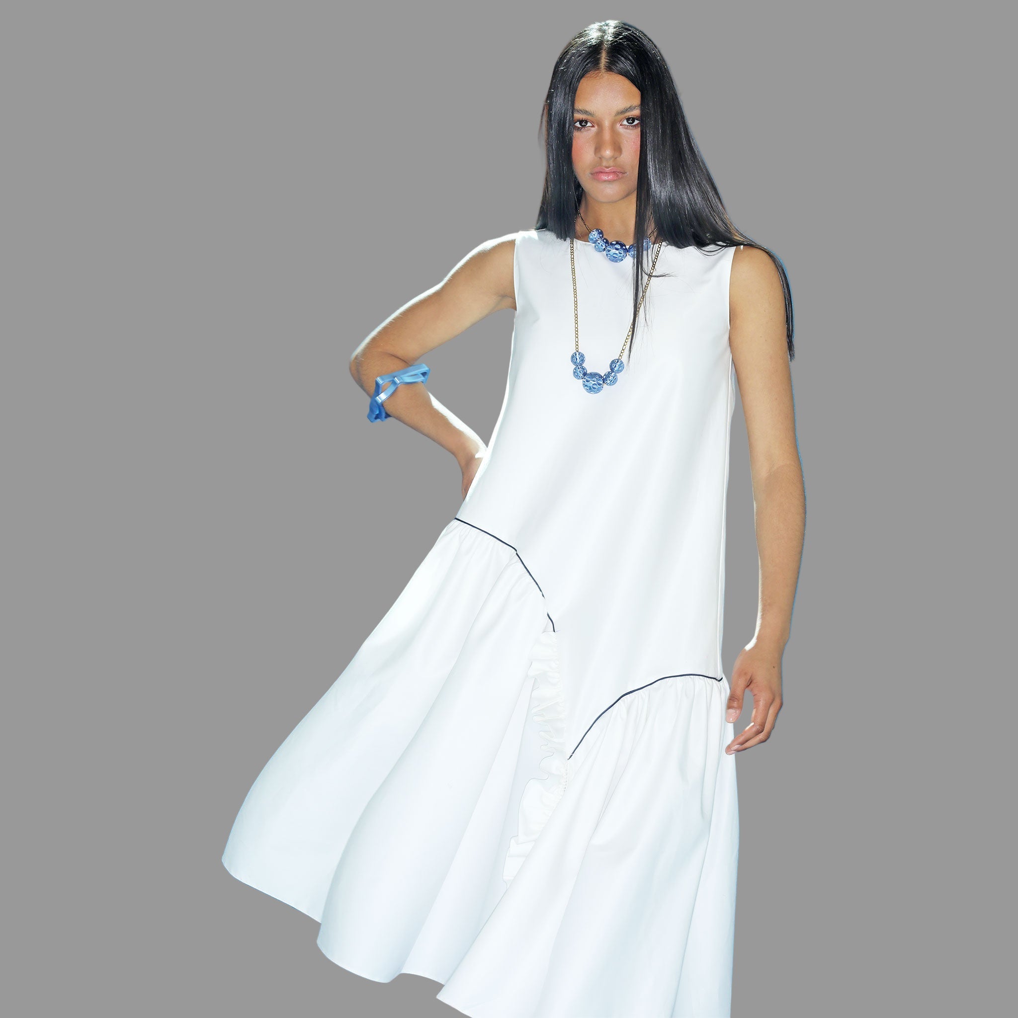 Vestido de Verano Blanco con Volantes - Masum Karimi