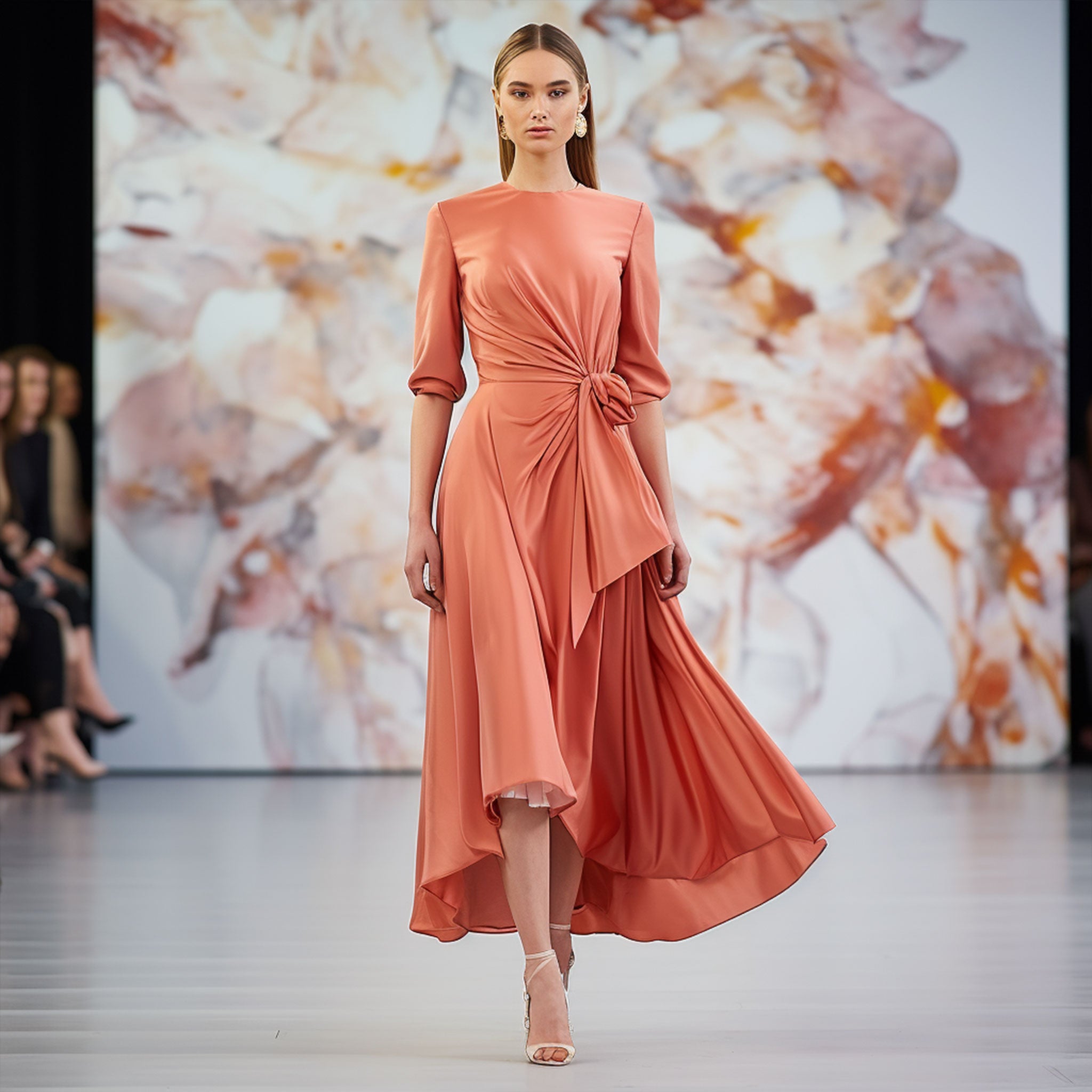Diseño couture para madrina con equilibrio entre comodidad, sofisticación y presencia escénica.