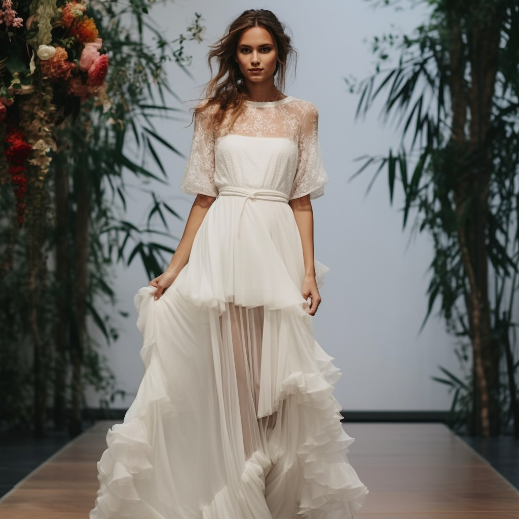Vestido de novia con líneas definidas y presencia elegante.