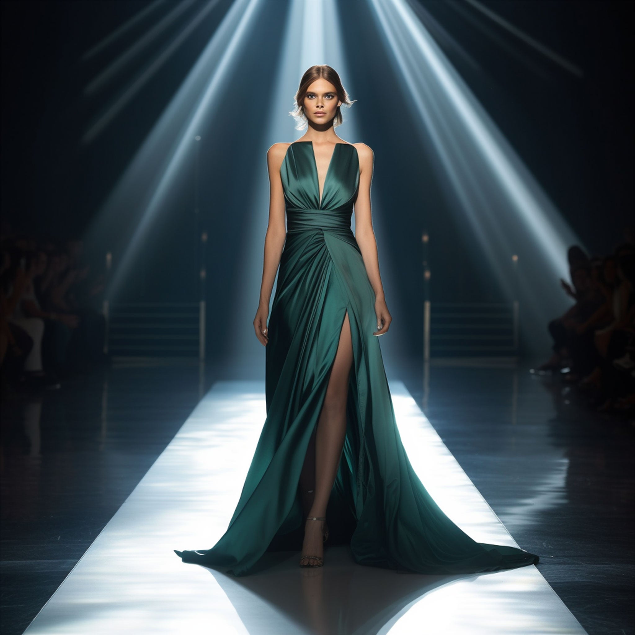 Creación couture de Masum Karimi evocando un jardín íntimo, silencioso y sofisticado, con una elegancia atemporal.